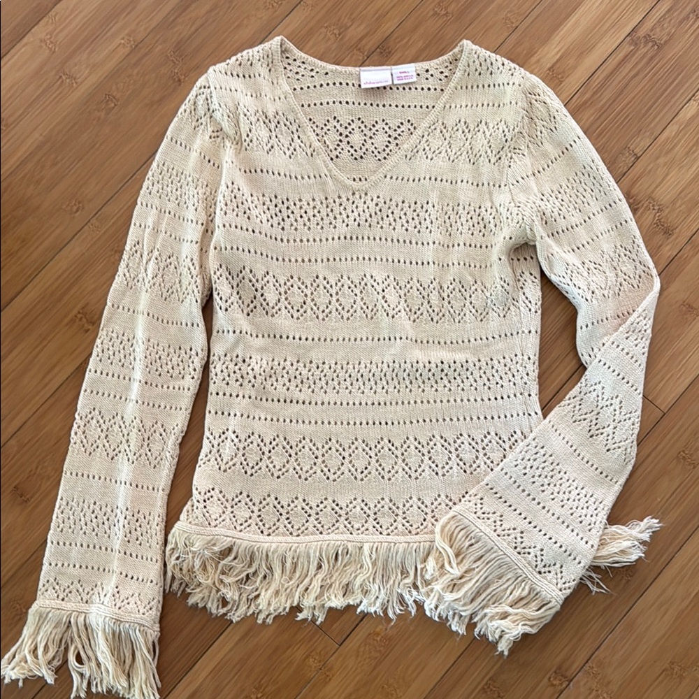 Xhilaration Beige Knit Fridge Sweater